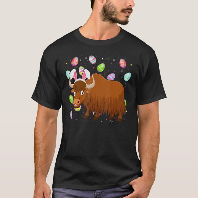 T-shirt Yak Bunny Oeuf de Pâques Funny Yak dimanche de Pâq (Devant)