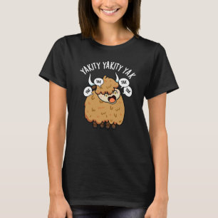 T-shirt Yakity Yakity Yak Funny Animal Pun Dark BG