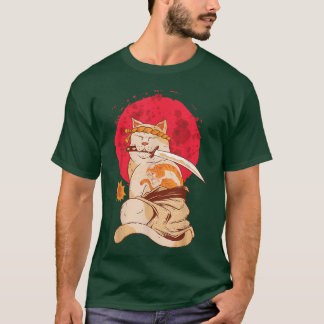 T-shirt Yakuza Chat Japonais Samurai épée Katana Japon Tig