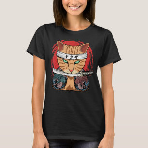 T-shirt Yakuza Chat Japonais Samurai épée Katana Japon Tig