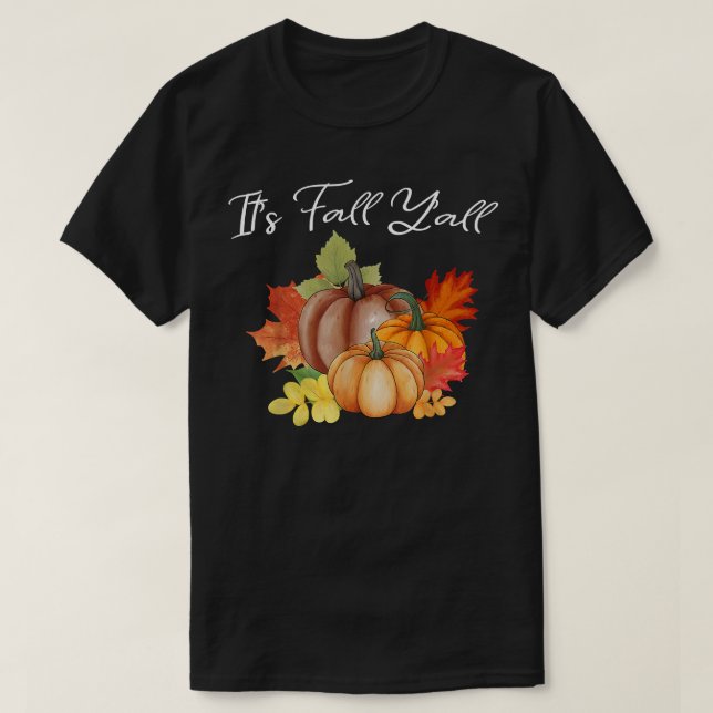 T-shirt Yall Yall Toddler Femmes Enfants Automne Citrouill (Design devant)
