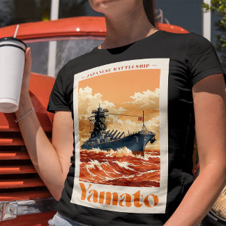T-shirt Yamato Japanese Battleship Vintage Maritime Poster