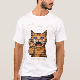 T-shirt Yamero Anime Chat Drôle Rétro Pleure Meme