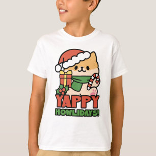 T-shirt Yappy Howlidays - Jote Christmas Dog Cartoon