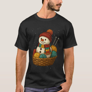 T-shirt Yarn Snowman Knitting Crafting Crocheting Quilter 