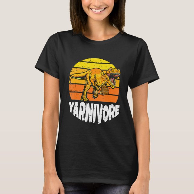 T-shirt Yarnivore Crochet Dinosaur Tricot Dino Crochetin (Devant)