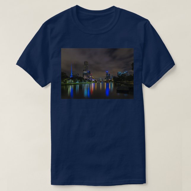 T-shirt Yarra River by Night Melbourne (Design devant)