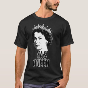 T-shirt YAS QUEEN Elizabeth II Angleterre Mème Couronne br