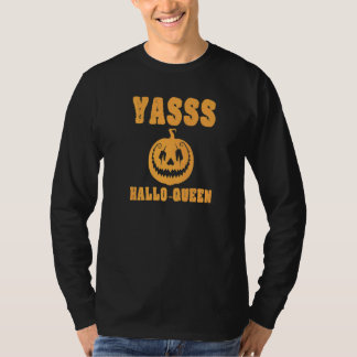 T-shirt Yasss Hallow Queen mignonne Trendy Funny Citrouill