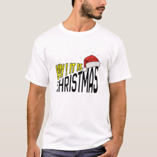 T-Shirt : Yay ! C'est Noël (blanc)