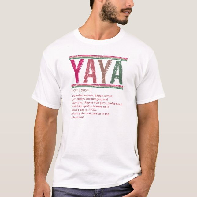 T-shirt Yaya Définition Grand-mère Fête des mères Retro Do (Devant)