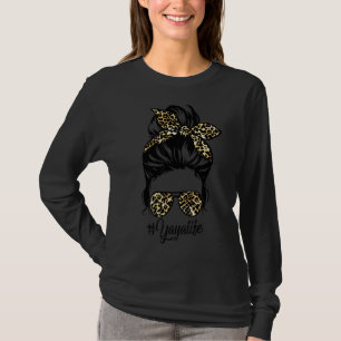 T-shirt Yaya Life Messy Cheveux Bun Leopard Femmes Da de m