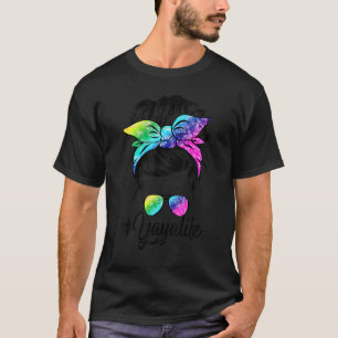 T-shirt Yaya Life Messy Hair Bun Tie Dye Femmes Da de la m