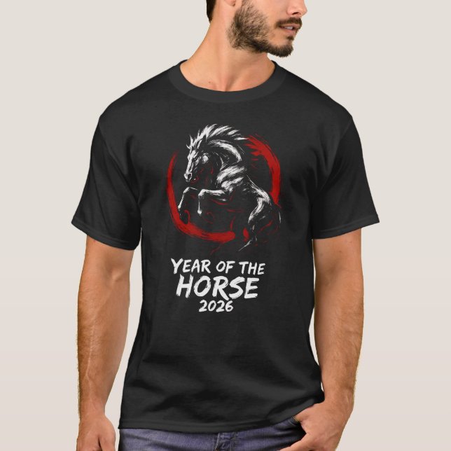 T-shirt Year Of The Horse 2026 Lunar Chinese New Year (Devant)