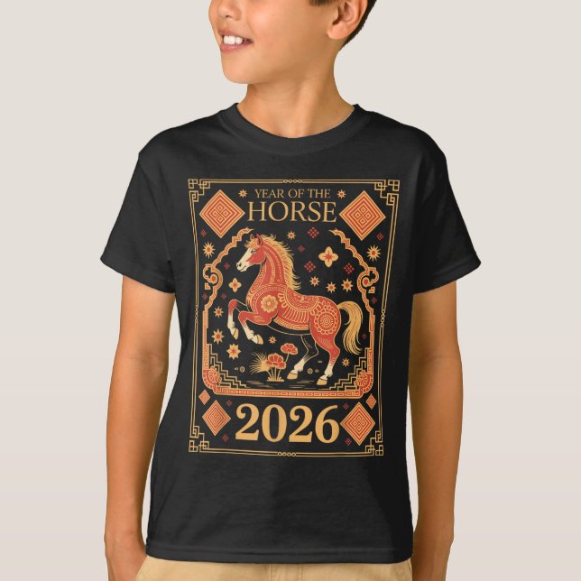 T-shirt Year Of The Horse – Chinese Zodiac New Year 2026  (Devant)