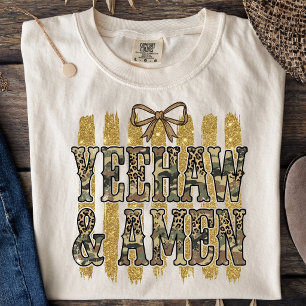 T-shirt Yeehaw Amen Sud-Ouest Cowgirl Chrétienne