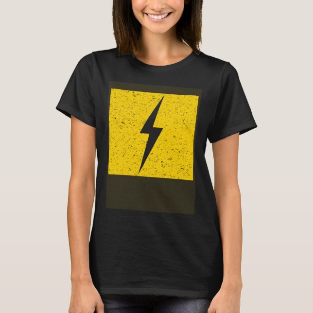 T-shirt Yellow Electric Thunderbolt Lightning Bolt (Devant)