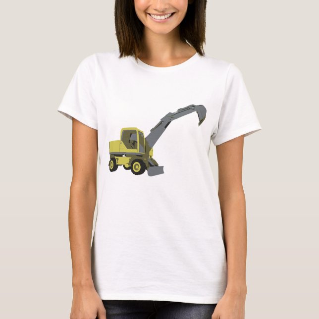 T-shirt Yellow Excavator Construction Machinery (Devant)