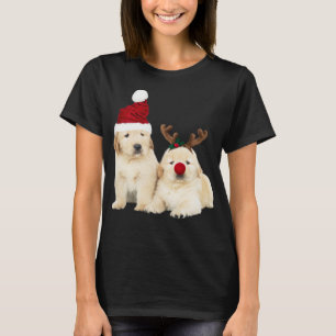 T-shirt Yellow Lab Puppy Père Noël Image Drôle chien Noël