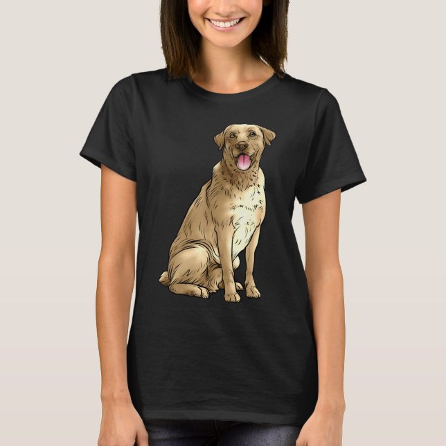 T-shirt Yellow Labrador Retriever Chien Golden Lab Yellow  (Devant)
