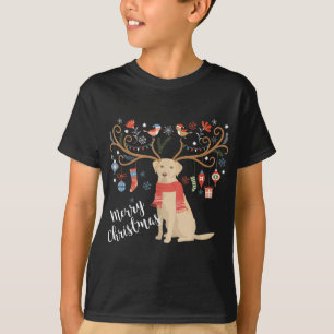 T-shirt Yellow Labrador Retriever Christmas Chien Lab Xmas