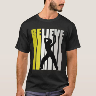 T-shirt Yellow Retro Womens Believe Dance Motivational Ins