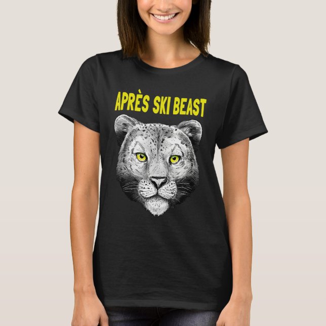 T-shirt Yellow Style Apres Ski Snow Leopard (Devant)