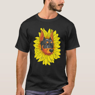 T-shirt Yellow Sunflower Animal chien chien chien propriét