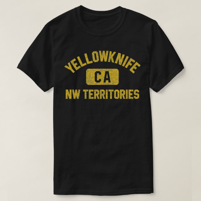 T-shirt Yellowknife Canada CA Gym Style Ambre détendu P (Design devant)