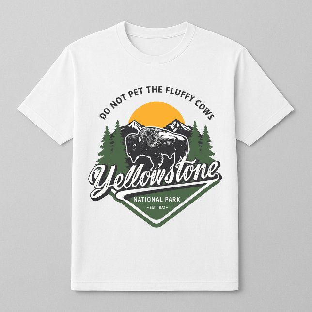 T-shirt Yellowstone Ne Pet Pas Le Bison Des Vaches Fluffan (Créateur téléchargé)