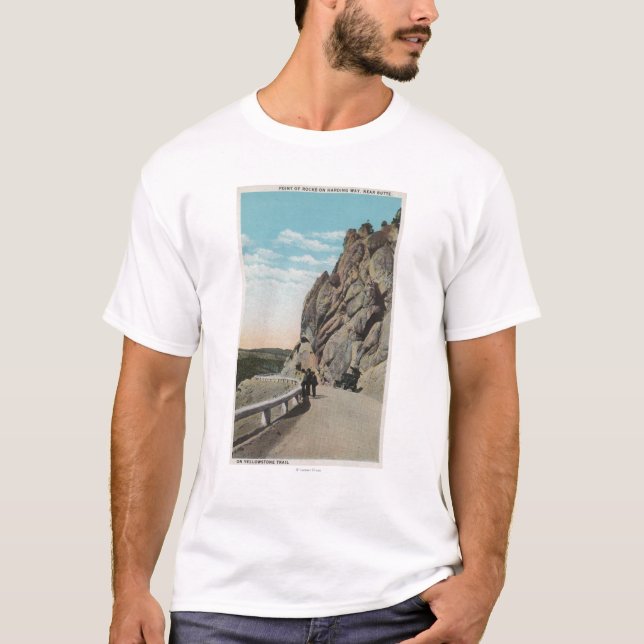 T-shirt Yellowstone, WYVacationers, vieille voiture, près (Devant)