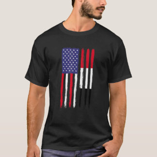 T-shirt Yéménite Racines Drapeau Demi-Américain Patriotiqu