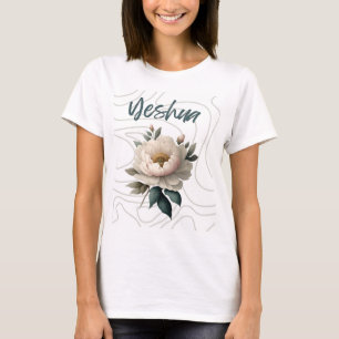 T-shirt Yeshua avec fleur arrière - plan unique