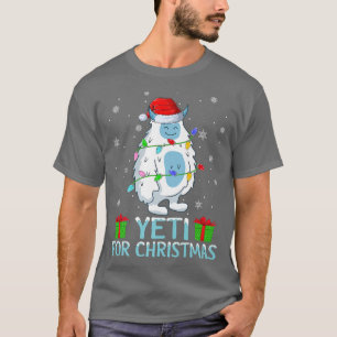 T-shirt Yeti Xmas Luit Santa Hat Yeti Pour Noël