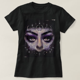 T-shirt Yeux Cosmiques - Visage Mystique Violet