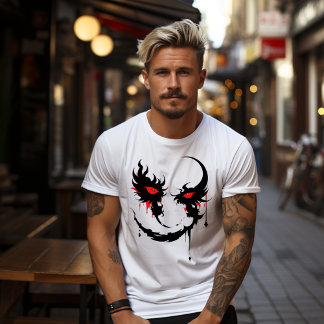 T-shirt Yeux démoniaques rouges dans l'obscurité