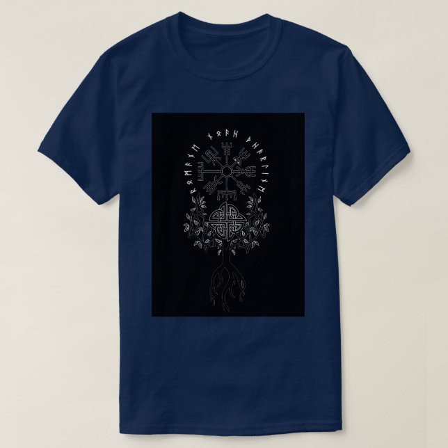 T-shirt YGDRASIL avec VEGVISIR dessus (Design devant)