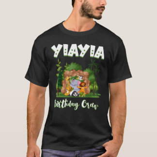 T-shirt Yiayia Birthday Crew Zoo Anniversaire Safari Party