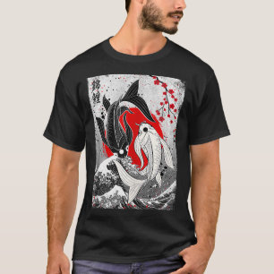T-shirt Yin Et Yang Japonais Koi Poisson 1