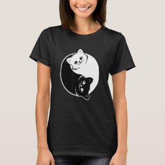 T-shirt Yin Et Yang Pet Chat Blanc Noir Chats Animaux Aime