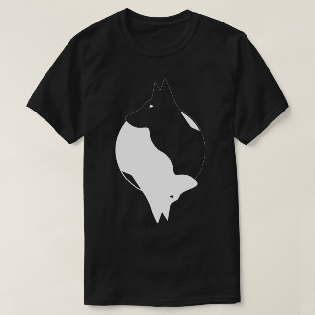 T-shirt Yin Yang Berger Allemand Funny Chien Symbole Zen M (Design devant)