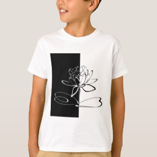T-shirt Yin Yang Black Lotus Blossom
