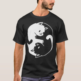 T-shirt Yin Yang Chat Chemise I Love Chats Don pour Amoure
