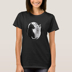 T-shirt Yin Yang Chat Feng Shui Ying Yang Kitten Moonlit C