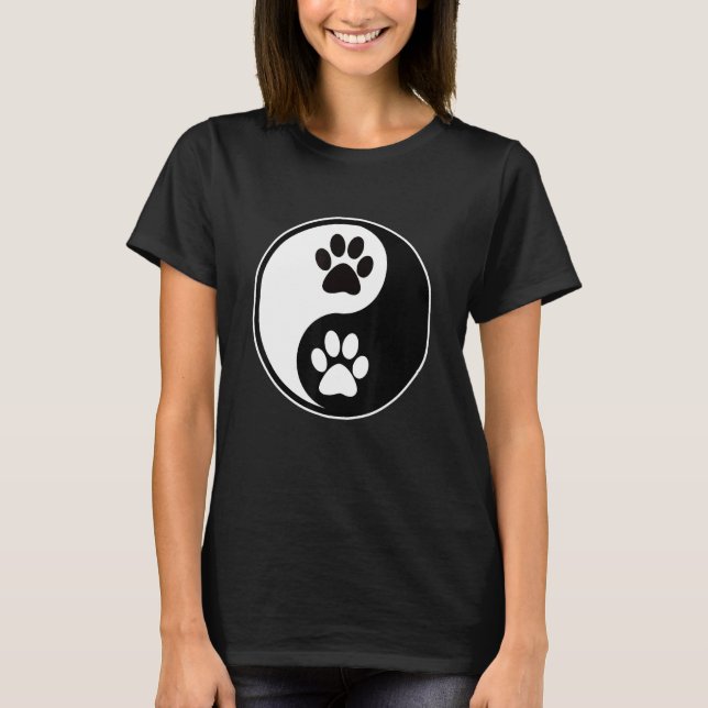 T-shirt Yin Yang Chat Paw pour les femmes et les hommes -  (Devant)
