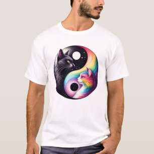 T-shirt Yin Yang Chat Pride transgenre LGBT gay lesbienne