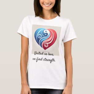 T-shirt Yin Yang Coeur - Unis dans l'amour, nous trouvons 
