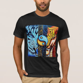 T-shirt Yin Yang Équilibre de glace et de feu