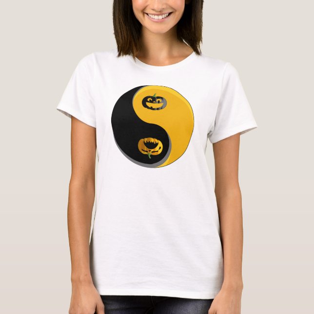 T-shirt Yin Yang Jack-o-lanterne Citrouilles (Devant)