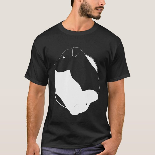 T-shirt Yin Yang Jack Russell Funny JRT Symbole Zen Medita (Devant)